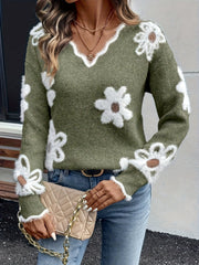 Elegant Floral Pullover for Women'S Fashion