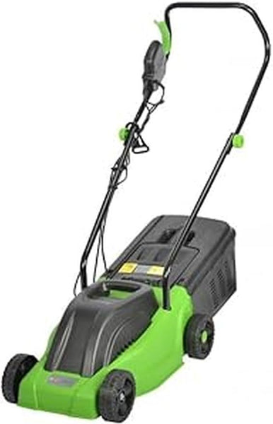 ToolTronix Electric Rotary Lawnmower with 1000w Turbo Drive Motor 30 cm Steel Blade, Air-Lift Grass Collection Technology, 10m Cable with BS Plug, 25 litre Lawn Mower Collection Box