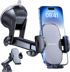 Miracase Car Phone Holder for Cars Dashboard Windscreen Desk, 3In 1 Mobile Phone Mount Automobile Cradle 360° Rotatable Stand for Iphone16 15 Pro plus Max 14 13 12 11Samsung