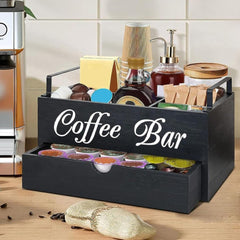Coffee Station Counter Organizer - Coffee Basket Holder | Coffee and Tea Condiment Storage Organizer for Coffee Bar, Dessert Shop