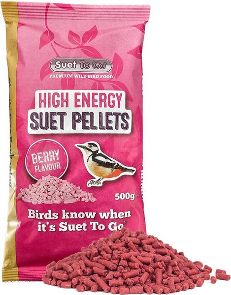 Unipet High Energy Berry Suet Pellets 500g Wild Bird Food for All Year Feeding