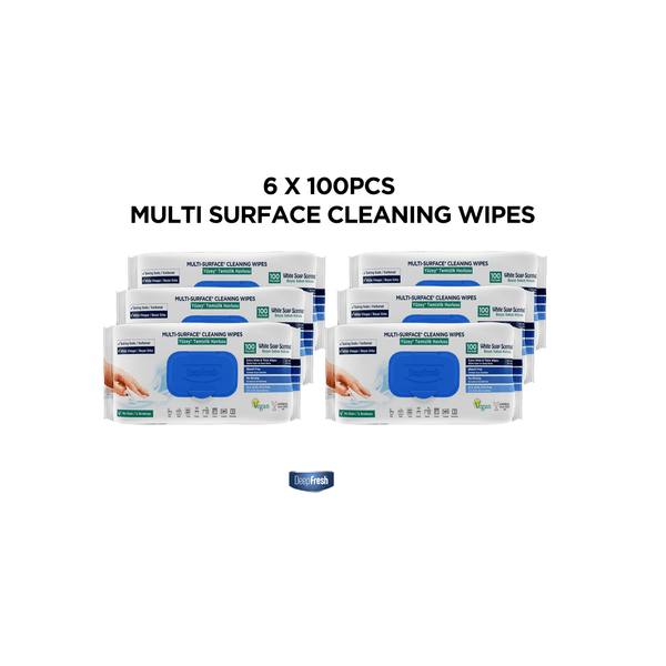 Deep Fresh Multi Surface Cleaning Wipes White Soap Scented 6 x 100pcs