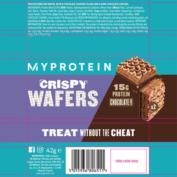 My Protein Chocolate Crispy Wafer, 10 X 42G