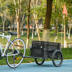 Bicycle Cargo Trailer with 65L Foldable Storage Box and Safe Reflectors