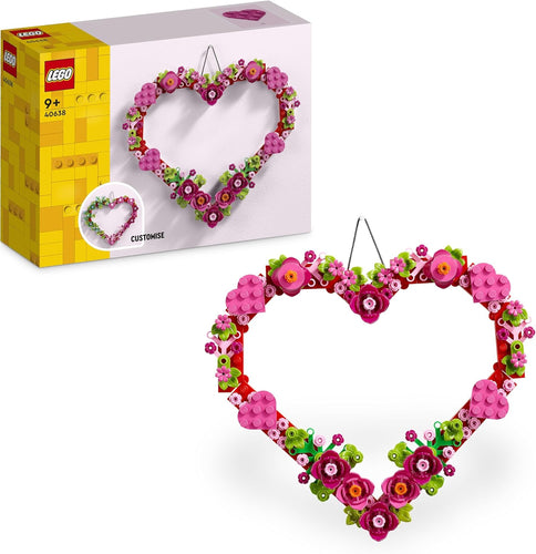 LEGO Heart Ornament Toy - Kids' Arts & Crafts Kit Incl. a Display Model with Flowers, Leaves & Smaller Hearts - Birthday Gift for 9+ Year Old Girls & Boys - 40638