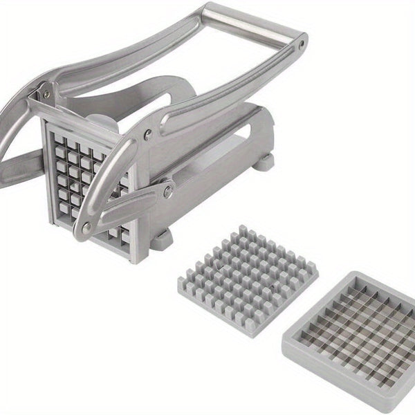 Potato Chipper Chip Chopper Cutter Slicer Maker & 2 Steel Edges French Fries