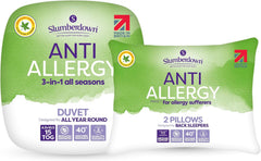 Slumberdown anti Allergy Double Duvet 10.5 Tog - Allergy UK Approved All Year round Double Quilt for Allergy Sufferers - Made in the UK, anti Bacterial and Machine Washable Bedding (200 X 200Cm)