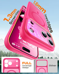 TOCOL Magnetic for Iphone 17 Pro Max Case 6.9-Inch, Compatible with Magsafe, Full Camera Protection, Built-In Magnetic Ring, Drop Protection Shockproof Translucent Matte Phone Cover