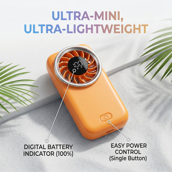 Mini Handheld Fan, 50% Smaller Portable Pocket Cooling Fan, 3-in-1 Stand Handheld Lanyard USB Fan, Summer Cooling Essential for Travel