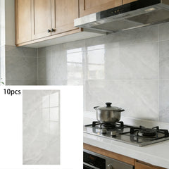 10pcs 3D Marble Wall Tiles Wallpaper, PVC Peel & Stick, Self-Adhesive Wall Stickers Wall Stickers, Golden/Grey Marble Pattern - Home Decoration Wall Stickers, Easy to Clean And Cut, Suitable for Renovation of Bathrooms, Living Rooms, Kitchens, Bedrooms