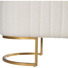 1pc Ottoman Storage Box Bench, Upholstered Teddy Fabric End of Bed Bench, Bedroom Bench Bed End Stool Footstools with Golden Metal Legs, For Bedroom, Living Room, Entryway