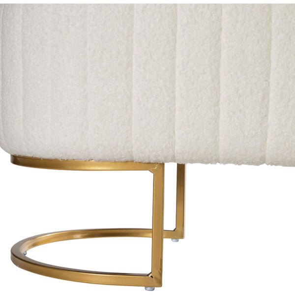 1pc Ottoman Storage Box Bench, Upholstered Teddy Fabric End of Bed Bench, Bedroom Bench Bed End Stool Footstools with Golden Metal Legs, For Bedroom, Living Room, Entryway