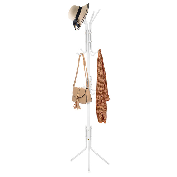 Coat Rack Stand 3-Tier 175cm Tall Metal Coat and Hat Stand with 12 Hooks for Living Room, Bedroom & Hallway