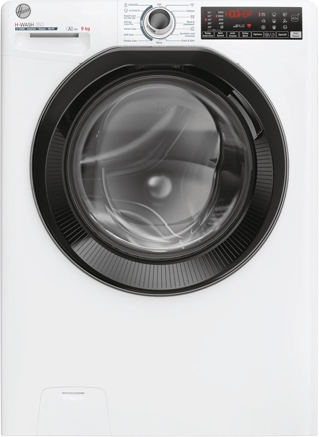 Hoover H-WASH 350 9Kg Freestanding Washing Machine, 1400 RPM, a Rated, Eco-Power Inverter Motor, Hon App, 60 Programmes, Eco Doser, Power Care System, White, 60X53X85 Cm - H3WPS496TAMB6-80