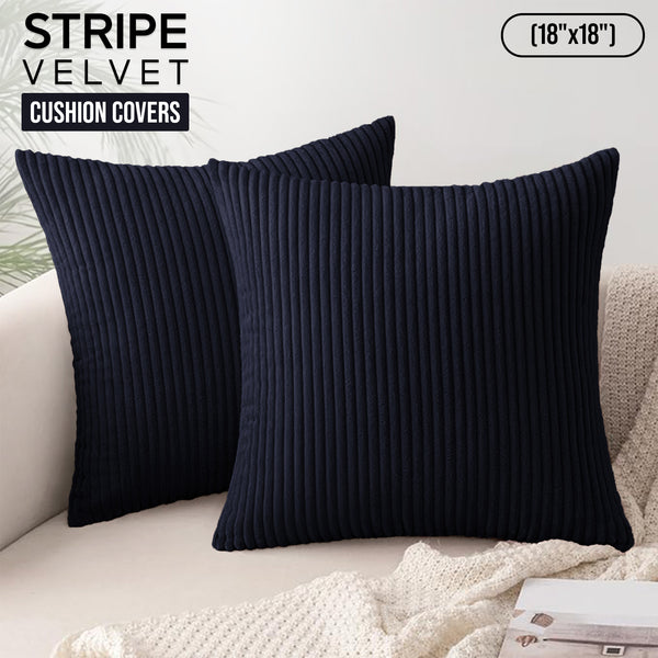 1pc Stripe Velvet Cushion Cover – Soft Luxury Cushion Case, Modern Textured Design, Machine Washable for Sofa & Bedroom Decor, Ideal Gift