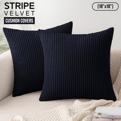 1pc Stripe Velvet Cushion Cover – Soft Luxury Cushion Case, Modern Textured Design, Machine Washable for Sofa & Bedroom Decor, Ideal Gift