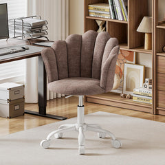 Shell-shaped Office Chair,Adjustable Chenille Swivel Chair,Soft and Flexible, Suitable for Bedrooms, Offices and Studies.