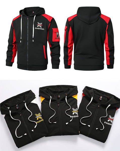 Men's Casual Hooded Sweatshirt Sportswear Set, Tracksuit