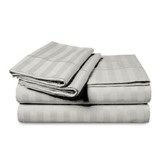 1pc Extra Deep Striped Fitted Sheet 40cm – Soft & Comfortable Microfiber Bedding, Breathable & Smooth, Machine Washable Bed Sheet Suitable for Bedroom