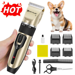 Hair Clippers, 5-Speed Low Noise Portable Dog Clippers for Grooming, Professional Cordless Rechargeable Electric Ceramic Blades, Cordless Electric Haircut Kit with 4 Guide Combs, Hair Trimmer for Men/Dogs/Cats/Pets
