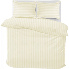 Luxurious Hotel Quality SATIN STRIPE DUVET/QUILT COVER BEDDING SET with Pillowcases All Sizes Bedding Set - 3pcs Hypoallergenic Satin Stripes Microfiber Duvet Quilt Cover with Pillow Cases - Soft Comfortable, Durable Breathable & Anti-Wrinkle Duvet Cover