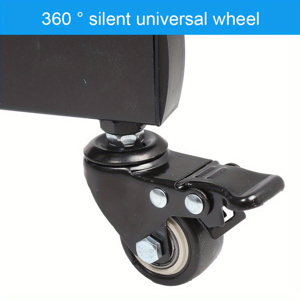 Mobile TV Stand On Wheels with The Down Tray, Tilt Rolling TV Stand with Media Shelf for 81.28-165.1 cm LED, LCD, OLED Flat&Curved TVs, Holds Up to 50kg