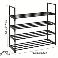 4-Layer Metal Shoe Rack Shoe Storage Organizer Shoe Storage Rack Save Space Used In Living Room Passage Corridors And Cloakrooms