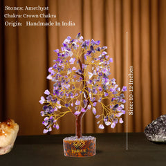 Amethyst Crystal Tree of Life – Natural Crystal Figurines, Crystals and Gemstones Trees Decor for Home Office Desk, Spiritual Feng Shui Ornament, Meditation Reiki Crystal Gift for Women and Men, Living Room Ornament, Gift Box Included with Mini Crystal Gu
