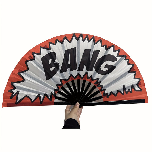 Large Bamboo Fiber-Style Plastic Cowboy Fan with 