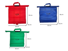 Trolley Bags - Original Cool Series - Reusable Shopping Bags - Pack of 3 Original Vibe Shopping Bags with Cool Bag, Replace Carrier Bags, Heavy Duty Reusable Non-woven Polypropylene Bags & Organiser for Grocery Food Shopping, Washable, Convenient Speeds u