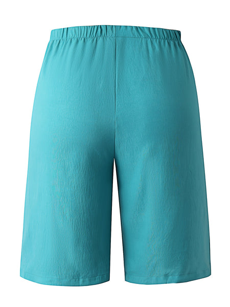 Circle 3pcs Set Standard Size Women's Shorts Casual Beach Pants with Pockets