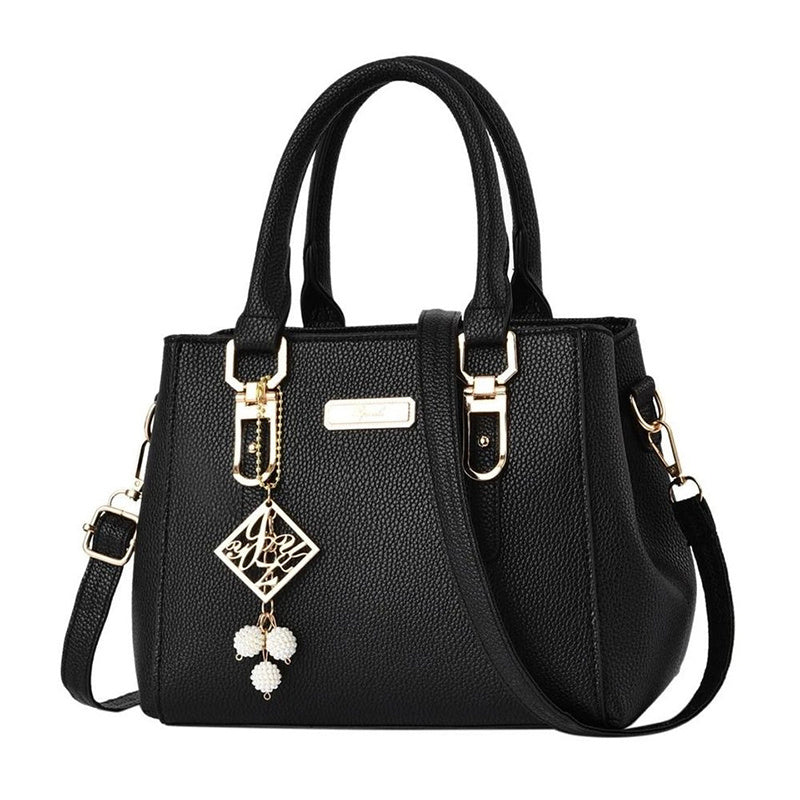 Large Capacity Shoulder Bag Leather Messenger Bag Trendy Handbags With Pendant,Multi-Compartment, Zipper Closure, Adjustable Strap, Elegant and Stylish Design, Ideal for Everyday and Travel Use