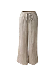 Women's Three-piece Elegant Casual Wide-leg Trousers, Straight Leg Design, Suitable for All Seasons, Adult Fit, All-season Trousers, Loose Fit, Comfortable and Flattering.