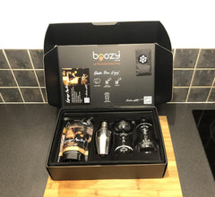 Boozy Espresso Martini Cocktail Shaker Set in Gift Box, with Glasses & Shaker, 500Ml, 5 Servings, 18% ABV, Premixed Cocktail, Shaker, X2 Ravenhead Glasses