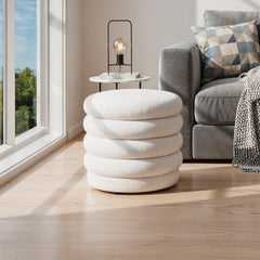 Space-Saving White Teddy Velvet Storage Ottoman - Multi-Use Storage Stool Vanity Stool Bed End Stool, Valentine'S Day Easter Multi-Use for Living Room Makeup Room Bedroom
