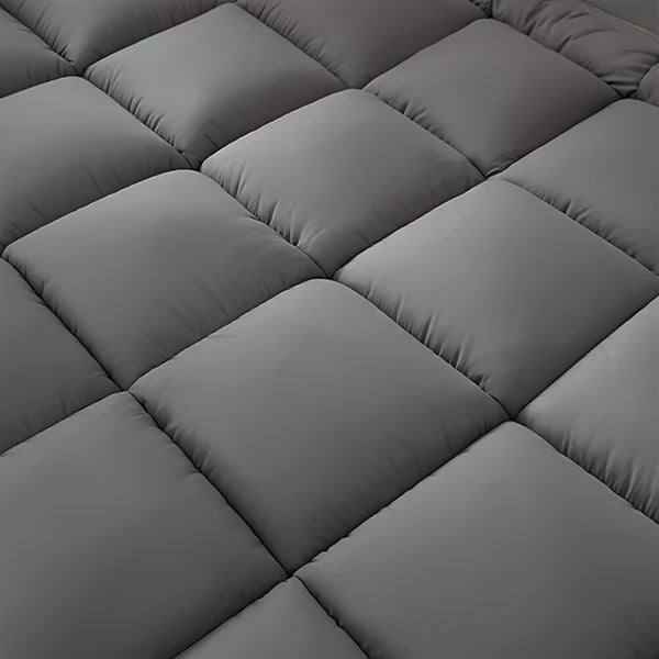 1pc Hotel Quality Mattress Topper 10cm Thick - Ultra-Soft Microfiber, Anti-Shift & Even Weight Distribution, UK Bed Sizes Single/Double/King/Super King, Grey