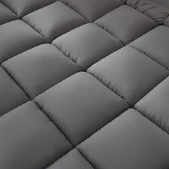 1pc Hotel Quality Mattress Topper 10cm Thick - Ultra-Soft Microfiber, Anti-Shift & Even Weight Distribution, UK Bed Sizes Single/Double/King/Super King, Grey
