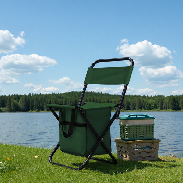 1PC Folding Chair with Storage, Foldable Fishing Seat Lightweight Chair, Portable Chair Home, Small/Large More Colors