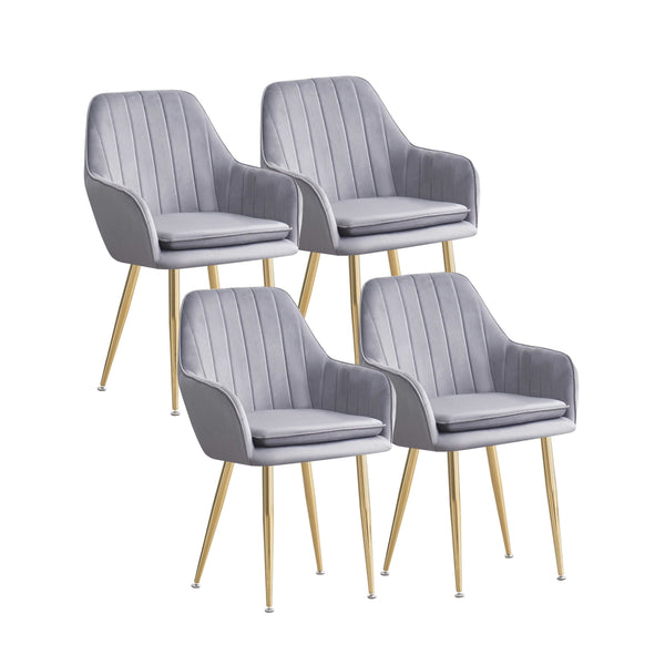 MOF Velvet Dining Chairs Kitchen Chairs Living Room Chairs with Sturdy Metal Legs Reception Chairs with Backrest and Padded Seat