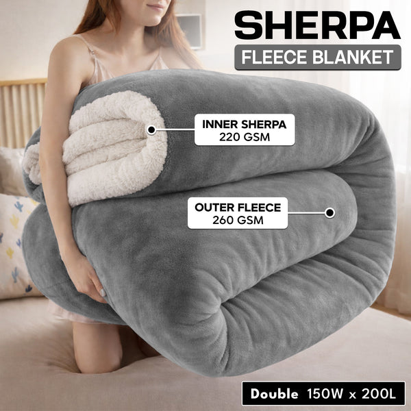 1pc Luxurious Double-Sided Sherpa Throw Blanket – Soft, Warm & Cozy Contemporary Blanket, Machine Washable, Perfect for Couch, Bed, Office & Travel, Ideal Gift