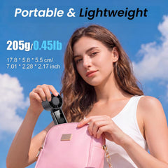 Portable Handheld Fan, High Speed Turbo Hand Held Fan with Speed (1-199) 4000Mah Battery up to 16Hrs, Rechargeable Mini Hand Fan with LED Display, Foldable Portable Fan for Home Outdoor (Black)