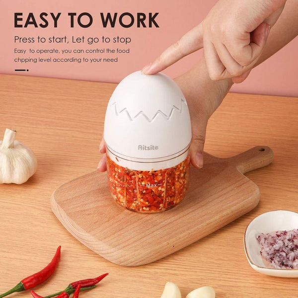 Mini Electric Food Chopper 250ML – Portable Garlic Chopper, Onion Cutter and Small Food Processor for Home or Travel