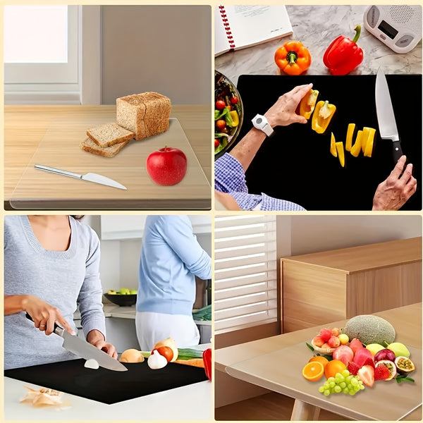 One Acrylic Cutting Board Designed for The Kitchen, Featuring A Non-Slip Surface And Easy-to-Clean Edge Lip for Protecting Countertops And Saving Space. It's Perfect for Chopping, Slicing, And Dicing.Making It An Essential Tool for Cooks.