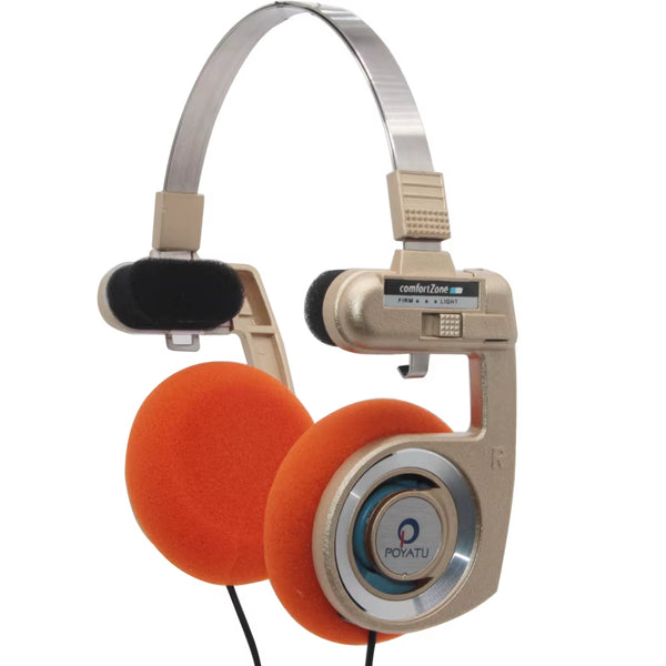 Retro Headphone with Microphone Stereo Classic Open Hifi On-Ear HD Earphones Foldable Portable Lightweight Headset