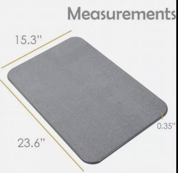 Grey,Quick Dry Diatomite Bath Mat - Clean Slate (Marble)