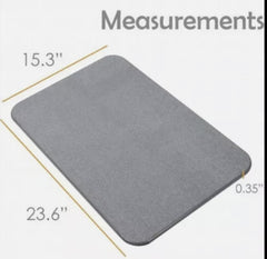 Grey,Quick Dry Diatomite Bath Mat - Clean Slate (Marble)