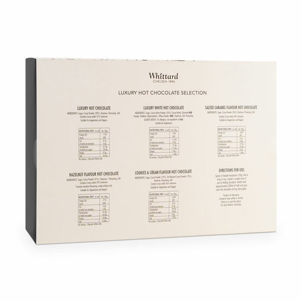 Whittard of Chelsea Hot Chocolate Lovers Gift Set, 6 X 140G