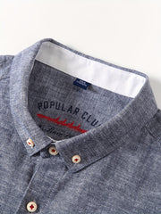 Linen Men'S Casual Shirt Long Sleeve Linen Solid Color Breathable Fashion Men'S Top Blouse Retro Open Front with Pockets