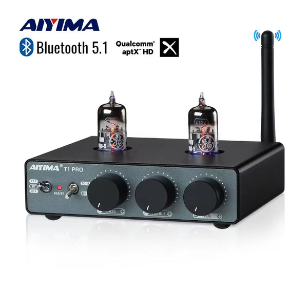 T1 PRO Vacuum Tube Preamplifier Amplifiers Home Audio RCA Bluetooth Input Bass Treble Control Hifi Stereo AUX 12V Trigger
