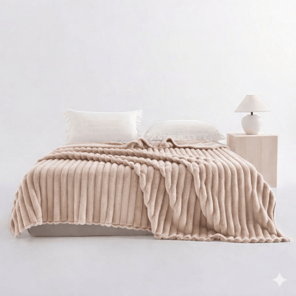 Luxuriously Ribbed Throw, Soft Plush Fleece Blanket, Lightweight and Cosy Sofa Bed throw, 204x248cm, Premium Quality Polyester Decorative Throw for Home Comfort | Fast Dispatch from Local Warehouse | Trusted UK Brand